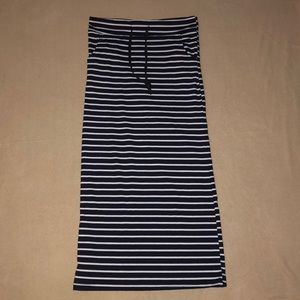Long Blue & White Stripped Skirt